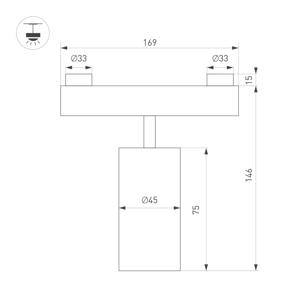 Светильник ART-INBELT-SPOT-R45-7W Day4000-MIX (BK, 25 deg, 48V, DALI) (Arlight, IP20 Металл, 3 года) 051350