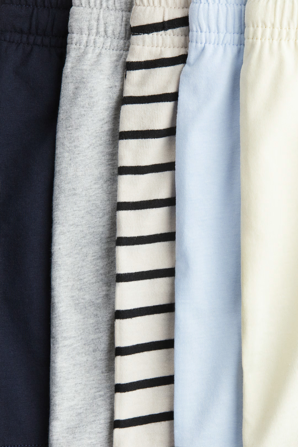 H&M Набор из 5 хлопковых трикотажных шорт, светло-желтый