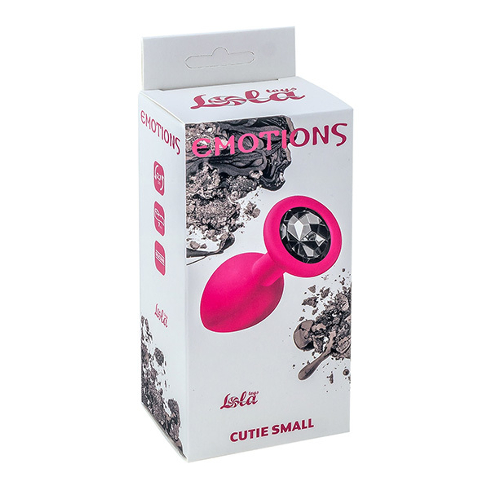 Анальная пробка 7,5см Lola Games Emotions Cutie Small Pink Black Crystal 4011-02Lola