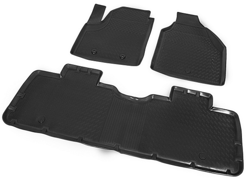 Коврики в салон автомобиля Rival для Volkswagen Sharan I поколение рестайлинг минивэн 2003-2010, полиуретан, с крепежом, 3 части, 15809002