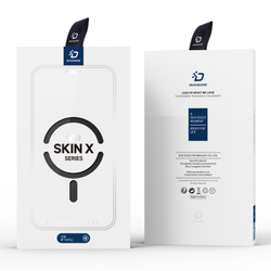 Прозрачный чехол книжка черного цвета с поддержкой MagSafe от Dux Ducis для iPhone 14 Pro Max, серия Skin X Pro Series Case