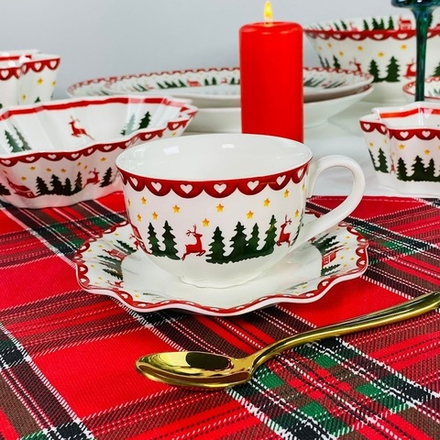 Lenardi 164-059 Чайный набор 12пр. 240мл НОВЫЙ ГОД в под.уп.(х6)Фарфор