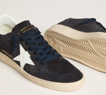 Мужские кеды Ball Star in dark blue suede with leather star and heel tab