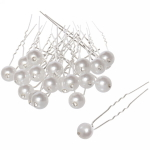 Шпильки для волос в тубе 20шт «Hair Beauty», жемчужинка, цвет белый, d-0.8см