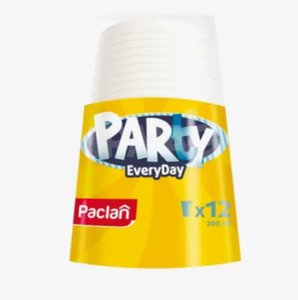 Стакан Paclan Party пластиковый белый 200 мл 12 шт