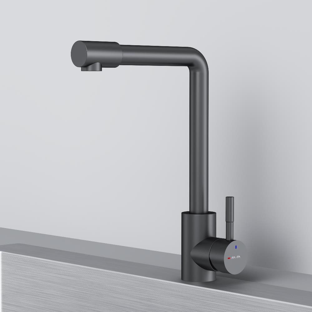 Смеситель для кухни с L-изливом, черный AM.PM X-Joy S F85B05022