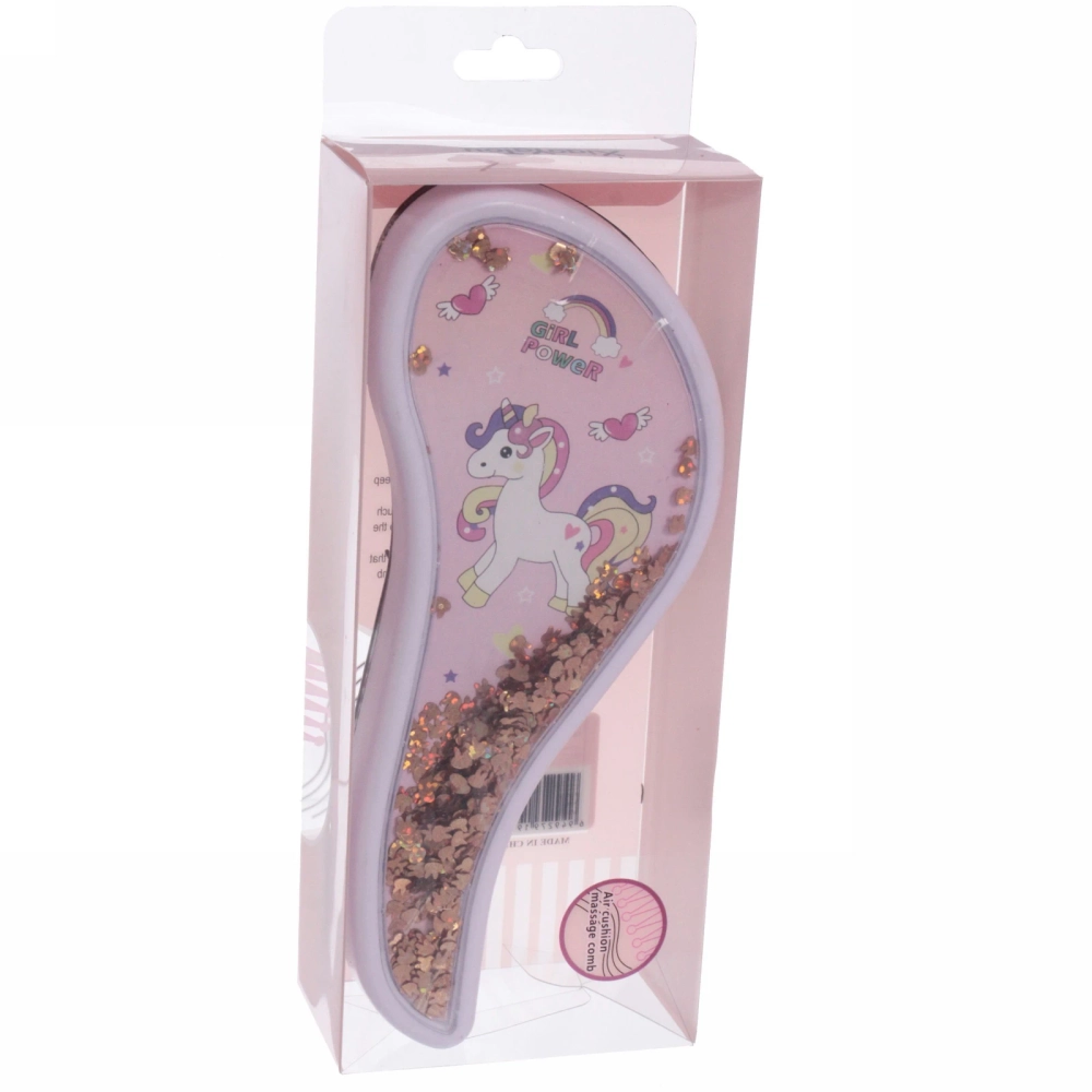 Расческа массажная детская «Prestige - Единорожек Лили», микс 4 цвета, 8*19 (коробка PVC)