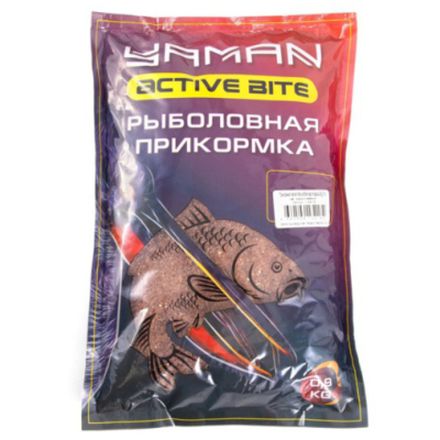 Прикормка Yaman Active Bite Карп-Карась Big Fish, цв. коричневый, 900 г