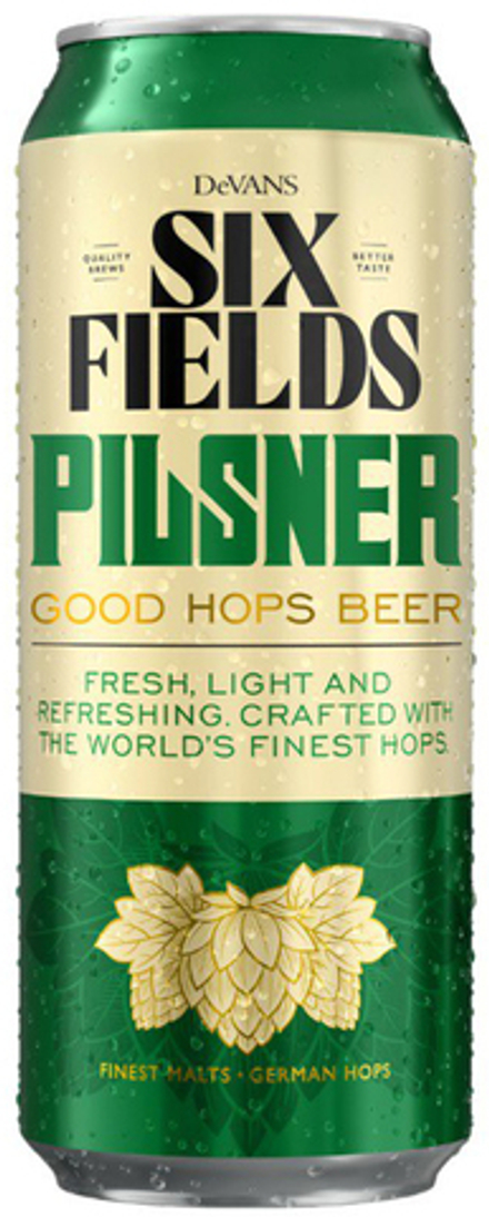 Пиво Сикс Филдс Пилснер Гуд Хопс Бир / Six Fields Pilsner Good Hops Beer 0.5 - банка