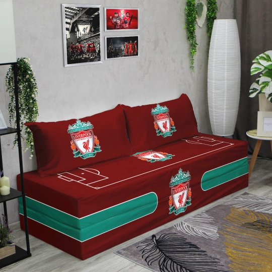 Бескаркасный диван кровать раскладной "Liverpool FC - ФК Ливерпуль"