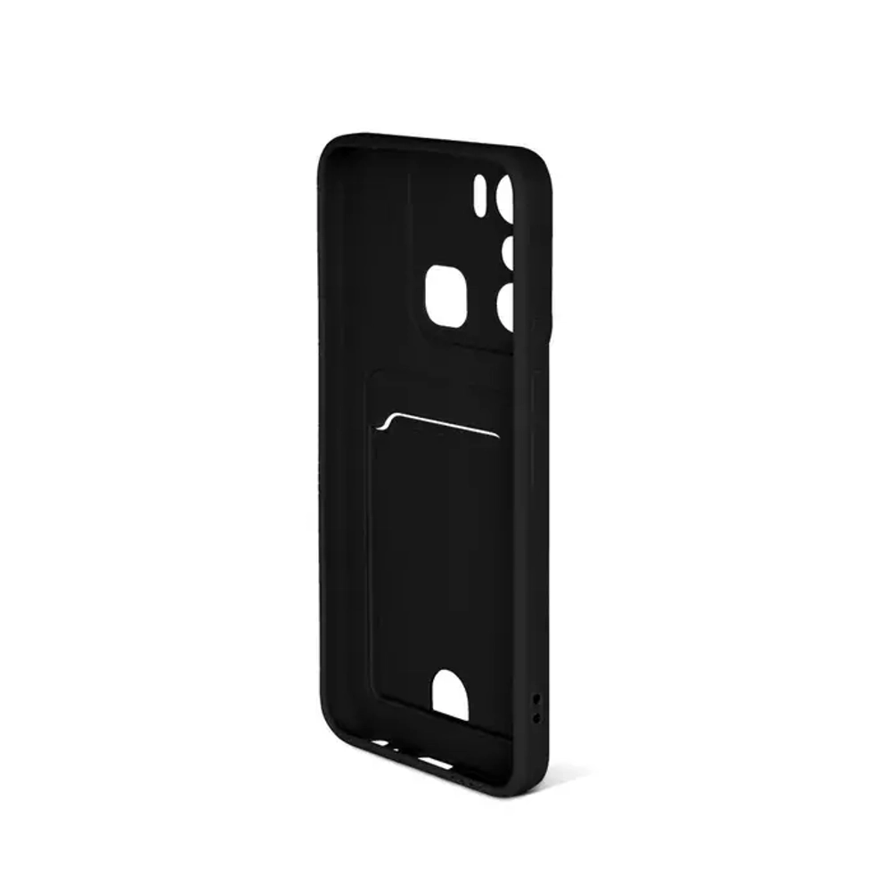 Силиконовый чехол с отделением для карты для Infinix Hot 20i black DF