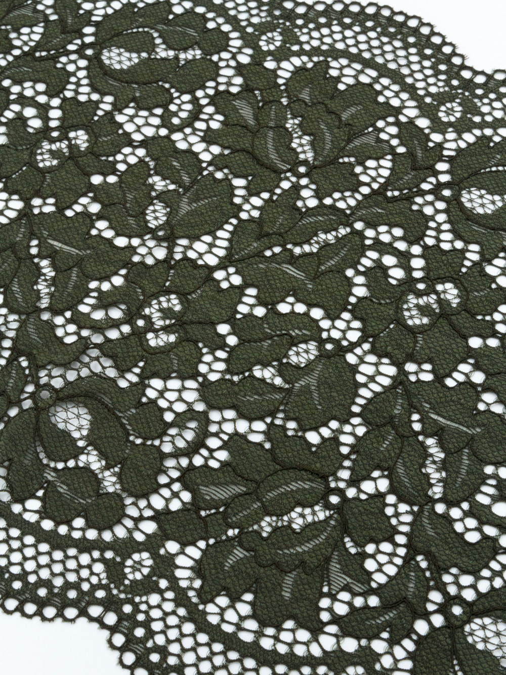 Эластичное кружево хаки ширина 22 см