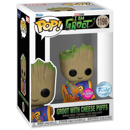 Фигурка Funko POP! Bobble Marvel I Am Groot Groot With Cheese Puffs (FL) (Exc) (1196) 71821 / Фигурка Фанко ПОП! по мотивам сериала "Я есть Грут", Грут