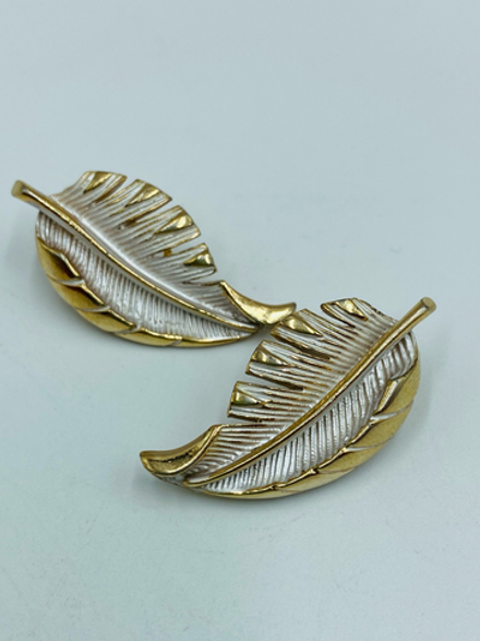 Клипсы листочки с эмалью