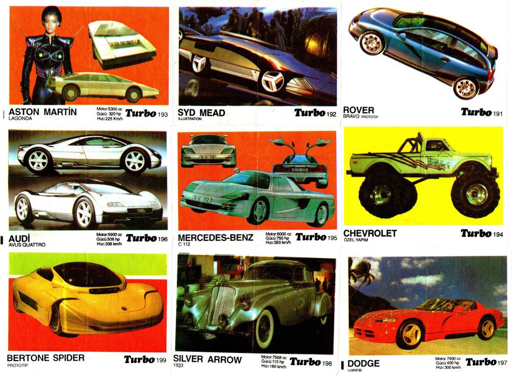 Вкладыши от жвачки Turbo Black - Турбо черные 63 штуки без повторов. Серия 191 - 260. Почти полная серия