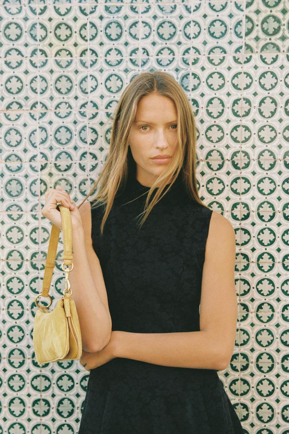 ZARA КОРОТКОЕ ЖАККАРДОВОЕ ПЛАТЬЕ, ЧЕРНЫЙ