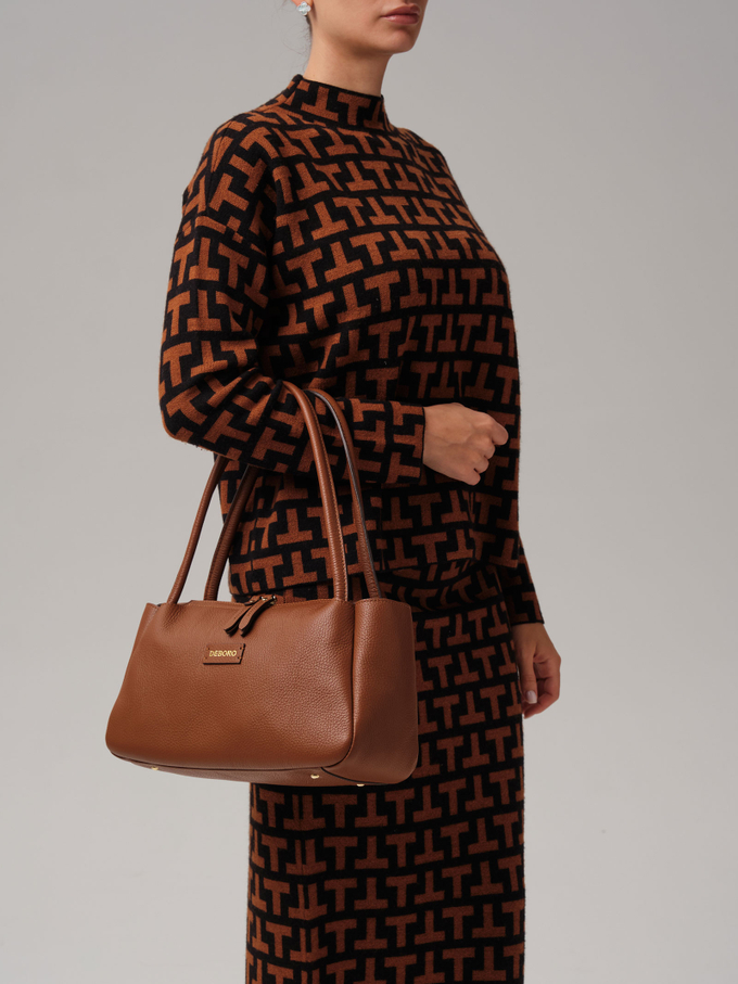 Кожаная сумка Deboro 31090 коричневый фундук