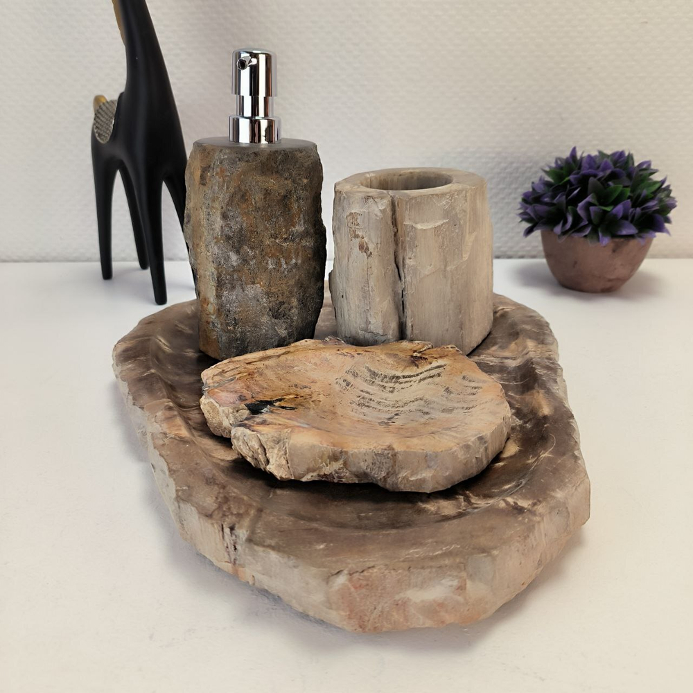 Набор из окаменелого дерева 4 предм Fossil Set NF-63074 поднос 29см*36см