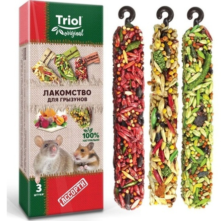 Лакомство для грызунов "Ассорти" 3шт уп, 75г, Triol Original
