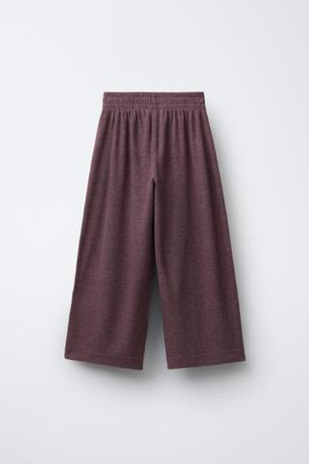 ZARA БРЮКИ WIDE LEG ИЗ МЯГКОЙ ТКАНИ, БАКЛАЖАННЫЙ