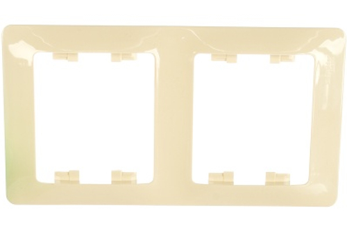 Рамка 2-ая Schneider Glossa вертикальная бежевая