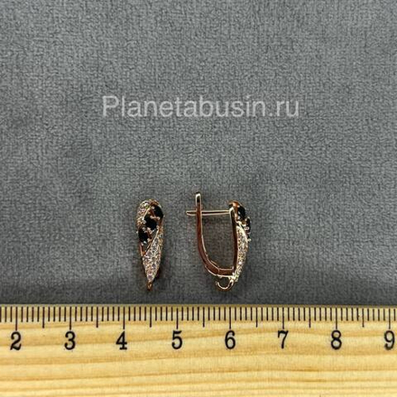 Швензы люкс (Корея) пара с микроцирконами и камнями 0554