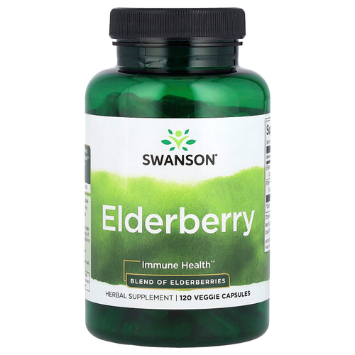 Swanson, Elderberry, для укрепления иммунитета, 120 растительных капсул