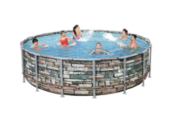 Каркасный бассейн Bestway 488х122 см + фильтр-насос 5678 л/ч, тент, лестница (56966 BW)