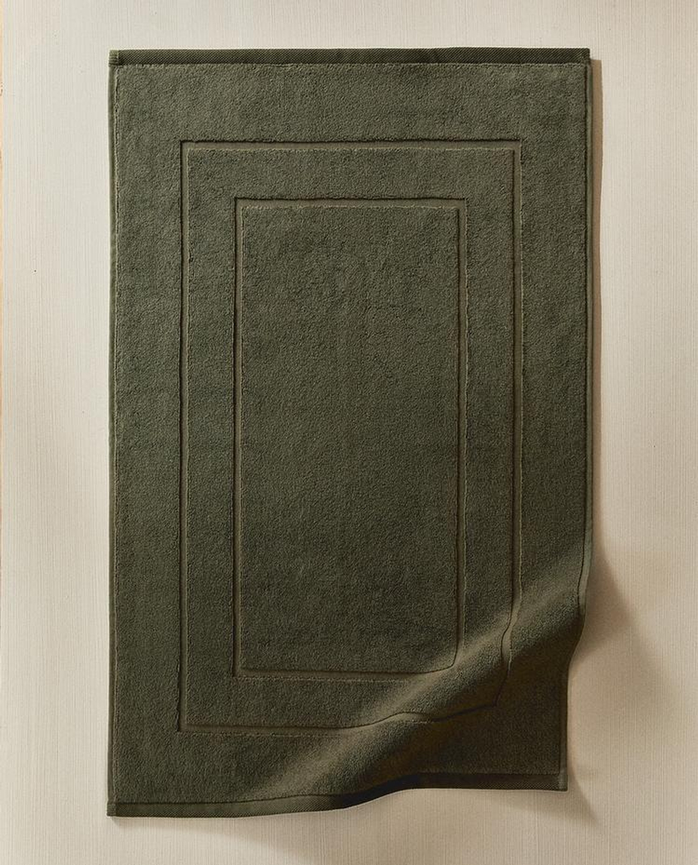 ZARA HOME ХЛОПКОВЫЙ НЕСКОЛЬЗЯЩИЙ КОВРИК ДЛЯ ВАННОЙ, ХАКИ