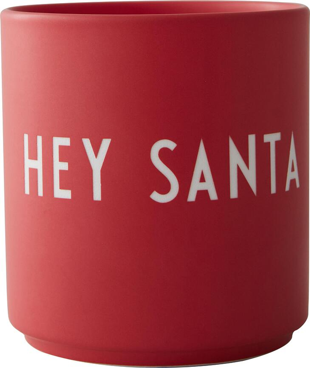 Кружка Design Letters Favourite Xmas, костяной фарфор, красная