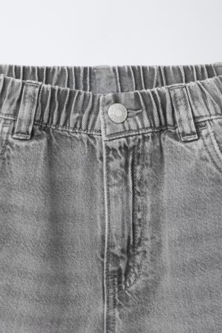 ZARA ДЖИНСОВЫЕ ШОРТЫ BAGGY, СЕРЫЙ
