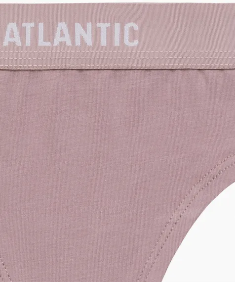Женские трусы стринги (3шт) Atlantic 3CLP-013, хлопок, бежевый + розовый + зеленый