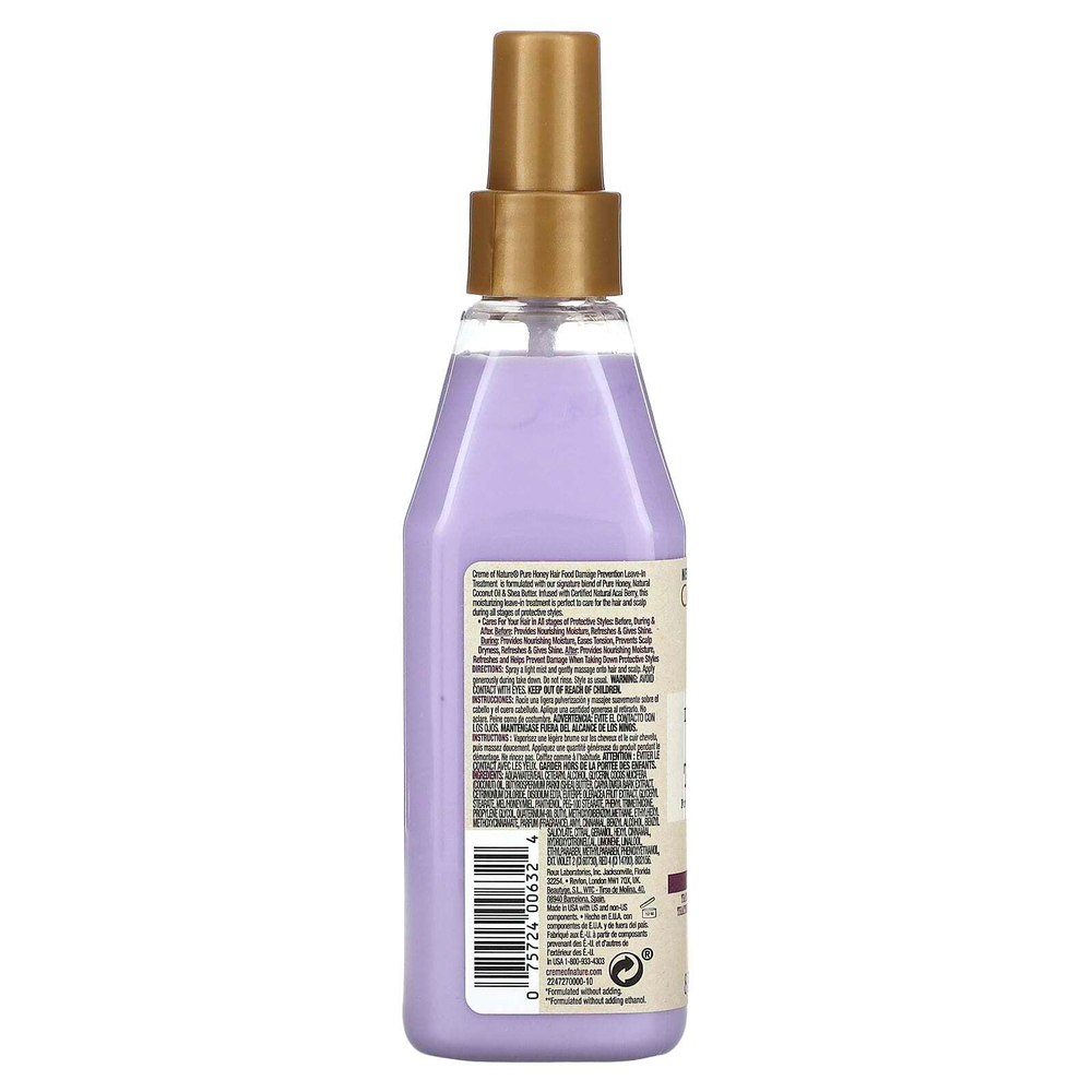Creme Of Nature, Pure Honey, питание для волос, несмываемое средство для предотвращения повреждений, 236,5 мл (8 жидк. унц.)