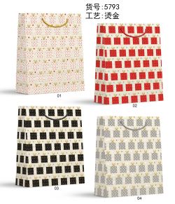 GAEM Пакет подарочный (бумага 210г/м2, блок 12шт), L26 W10 H32 см, 4в.