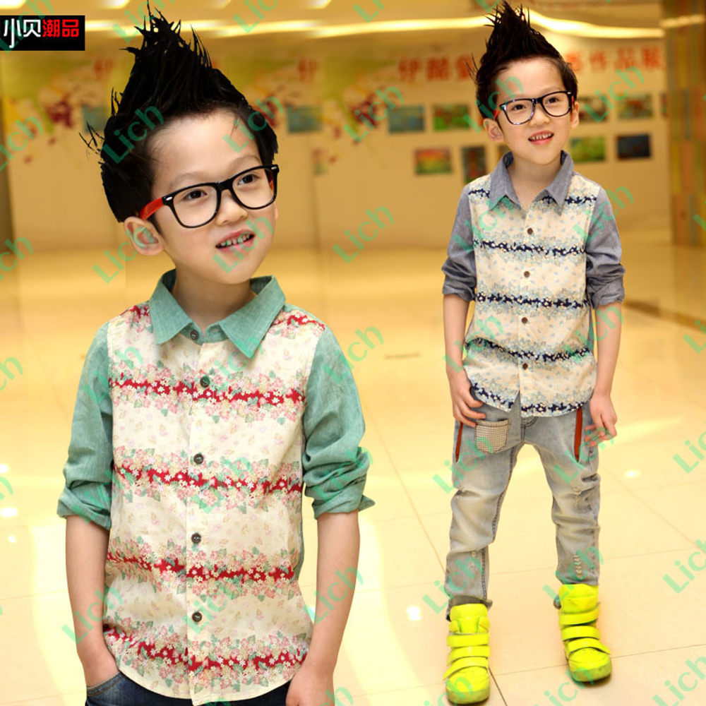 Рубашка однотонная со вставкой в цветок