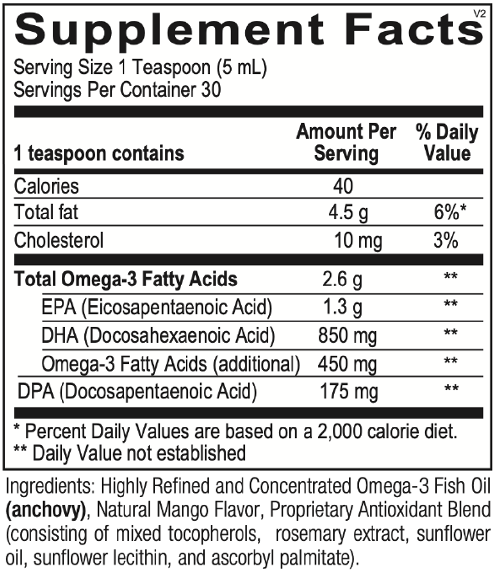 Meta Omega liquid fish Oil- Mango жидкая 150мл.