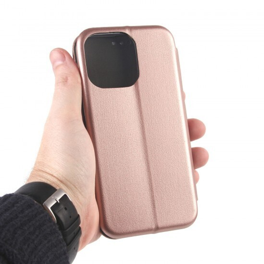Чехол-книжка для iPhone 13 Pro, 009805 Розовое золото