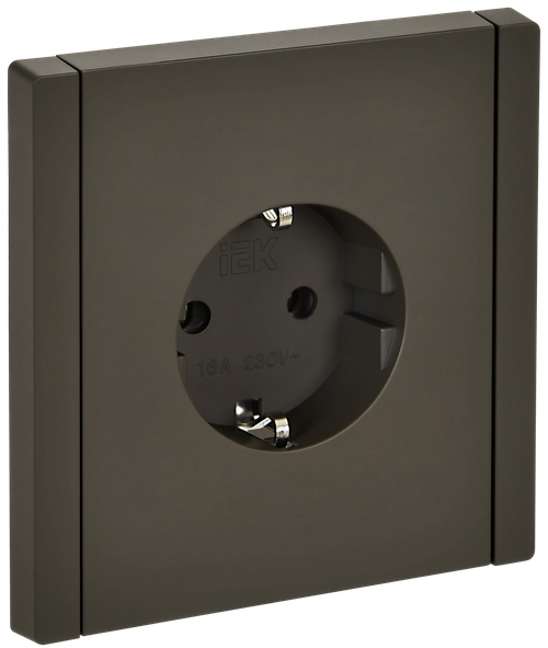 FORTE&PIANO Розетка 1-местная с заземлением с защитными шторками безвинтовое крепление 16А FP313 серый IEK