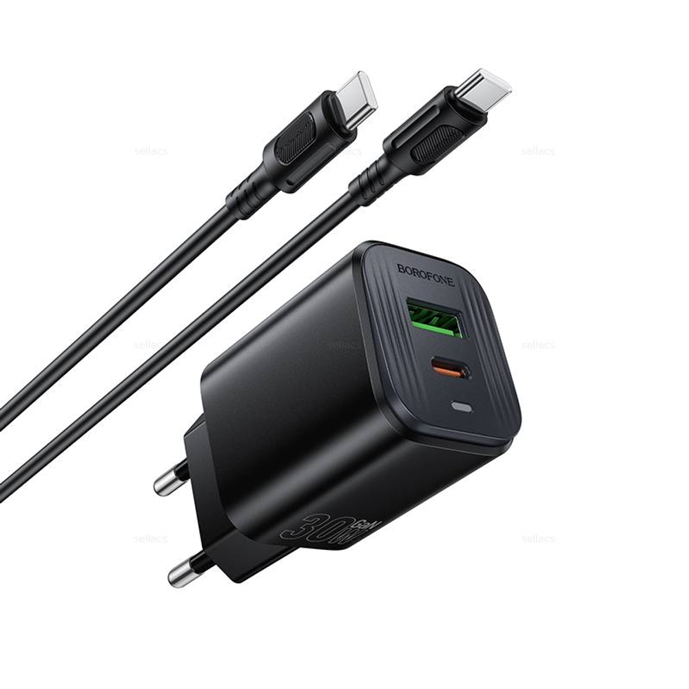 Borofone BAS85A Star PD30W+QC3.0 зарядное устройство набор (Type-C на Type-C) (black)