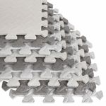 Коврик-пазл напольный 1,2х1,2 м, 16 шт., 30х30 см, толщина 1 см, серый, светло-серый, ЮНЛАНДИЯ, 664811