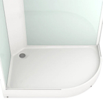 Душевая кабина DomaniSpa Delight128 Slim L 1200*800*2180, низкий поддон, сатин матированное стекло, задняя белая стеклянная панель, без электрики