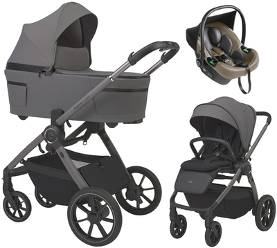 Детская коляска 3 в 1 Espiro Yoga 2026 и автокресло Pi Beige 217 gray zen