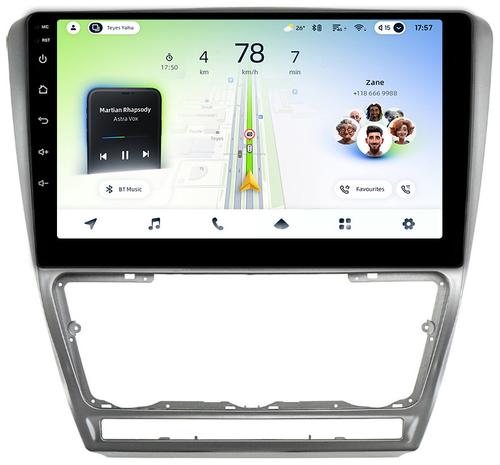 Магнитола для Skoda Octavia A5 2004-2013 (рамка серебро) - Teyes CC4L монитор 10.1" IPS, Android 14, Быстрая, Snapdragon 662, CarPlay, 4G SIM-слот