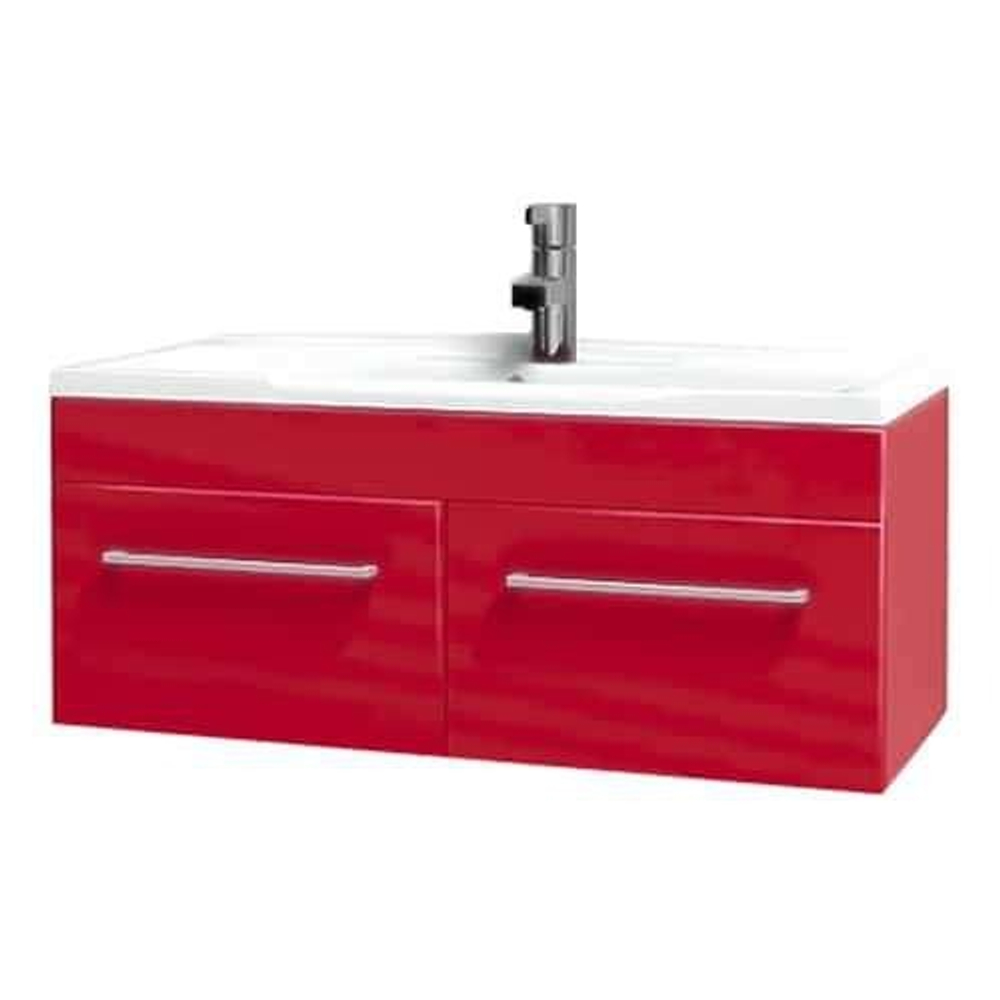 Тумба под раковину, МАДРИД 100 М, 2 ящика, бордовый, (премьер)