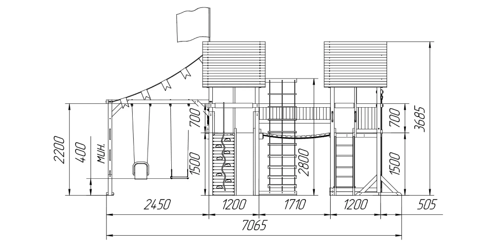 Деревянный игровой комплекс Савушка Lux - 9 COMFORT
