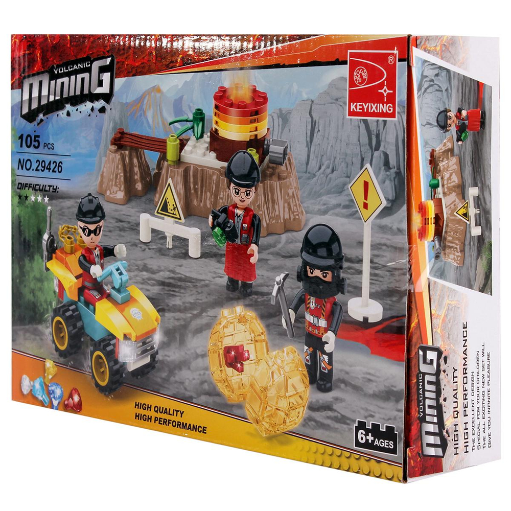 Конструктор блочный Аусини Добыча полезных ископаемых 105дет., коробка 29426