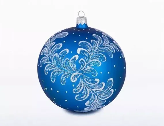 Стеклянный шар Москва 115 мм.,синий, Ёлочка (С1095/2)