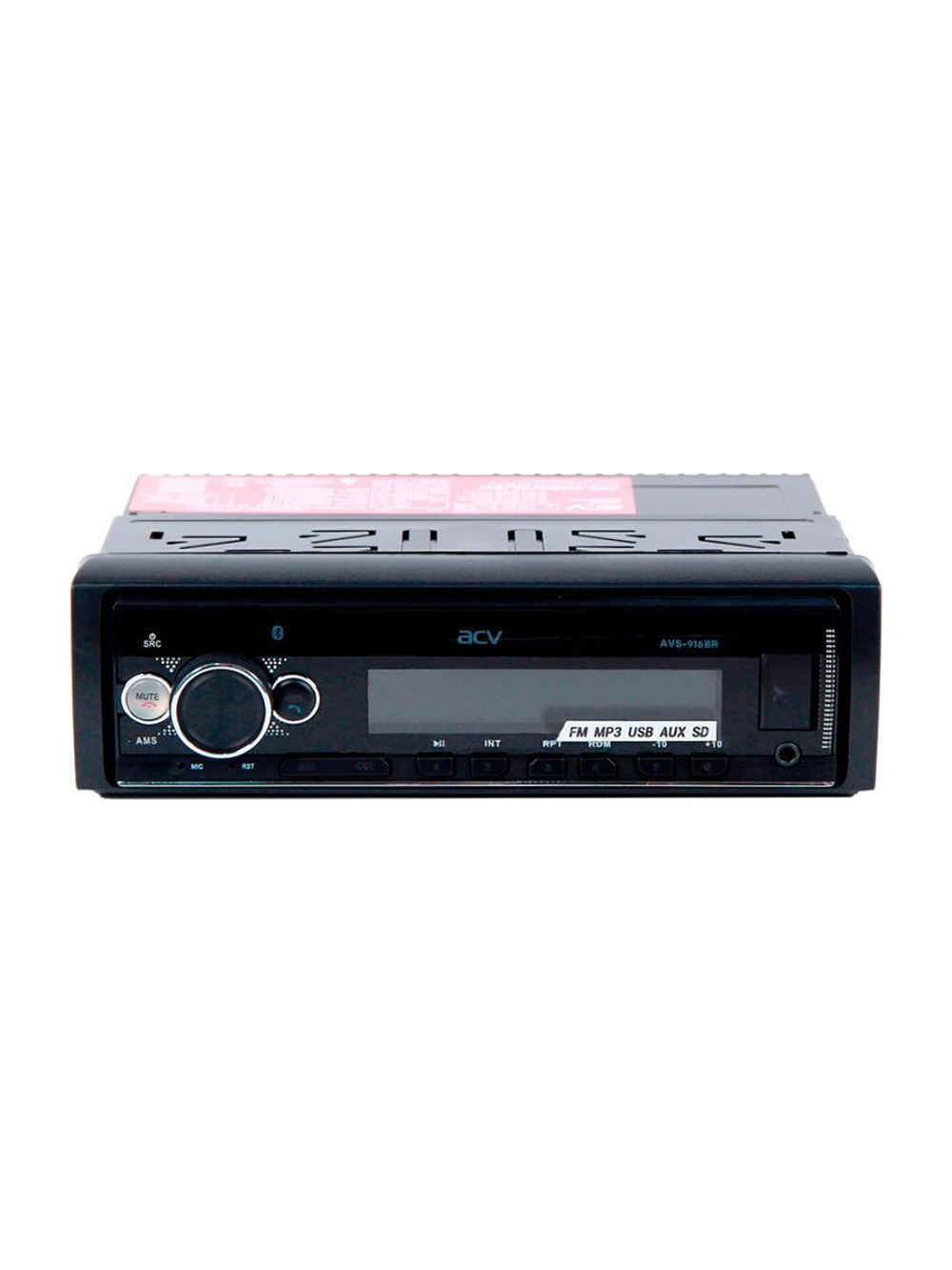 Магнитола AVS-916BR красная подсветка Bluetooth 1DIN