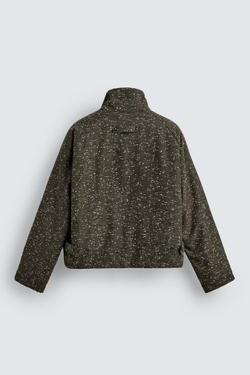 ZARA КУРТКА ИЗ ТКАНИ В ЕЛОЧКУ С РЕЛЬЕФНЫМ УЗОРОМ, ТЕМНЫЙ РЫЖЕВАТО-КОРИЧНЕВЫЙ