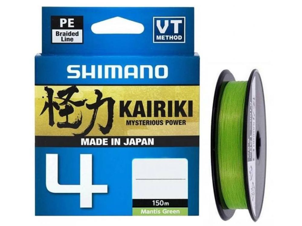 Плетеный шнур Shimano Kairiki 4 150m 0,315mm 29,9kg M Green